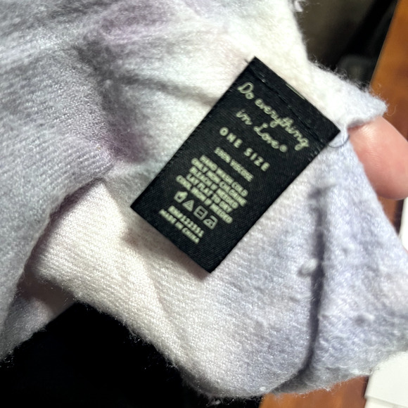 Free People Tie Dye Kimono Wrap sweater Purple Grey One size Boho shawl poncho - Picture 10 of 10